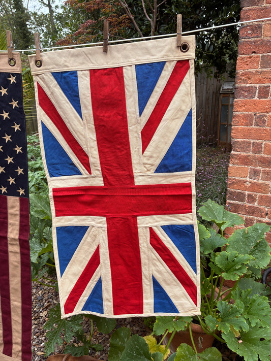Small Union Jack Flag & Throw | Handmade Heavy Duck Canvas | Hang or Drape