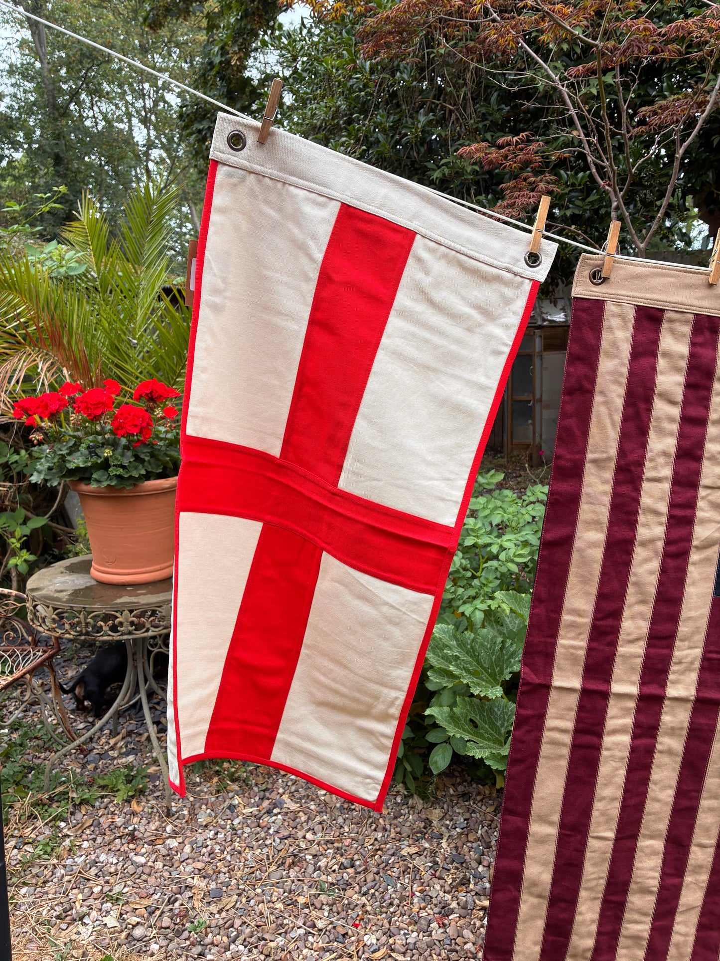 St George's Cross Flag & Throw | Handmade Heavy Cotton | Hang or Drape