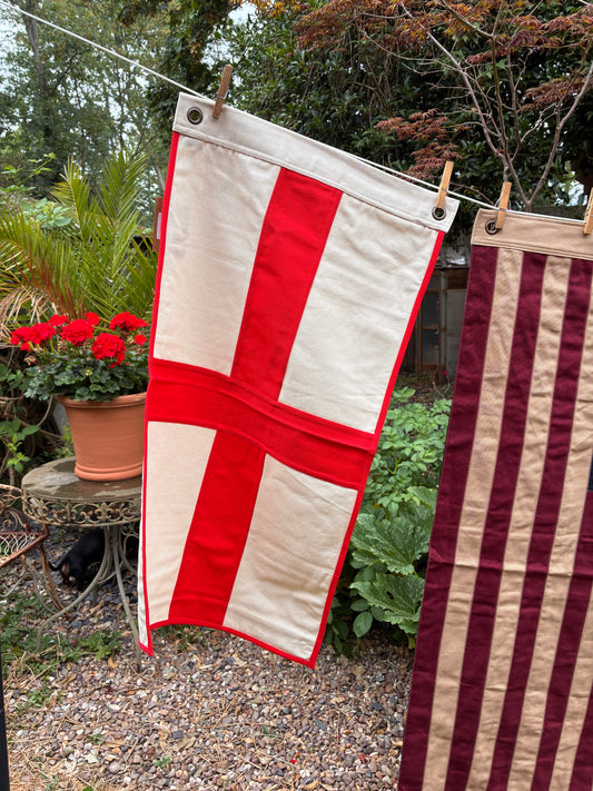 Small St George's Cross Flag & Throw | Handmade Heavy Cotton | Hang or Drape