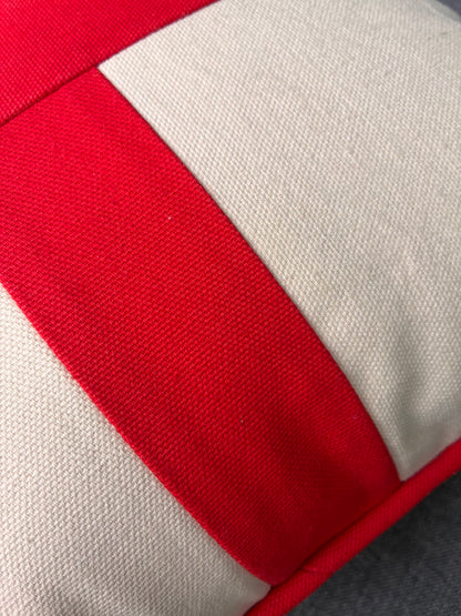 St George's Cross Cushion | Patchwork Cotton | Piped Edge | 30cm
