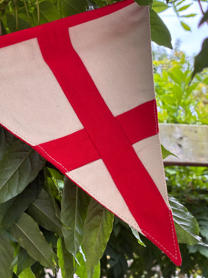 England Flag Bunting | St George's Cross | Handmade 100% Cotton | 4m