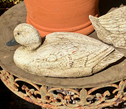 Mallard Duck Stone Sculpture | Handmade Wildlife Garden Ornament | UK