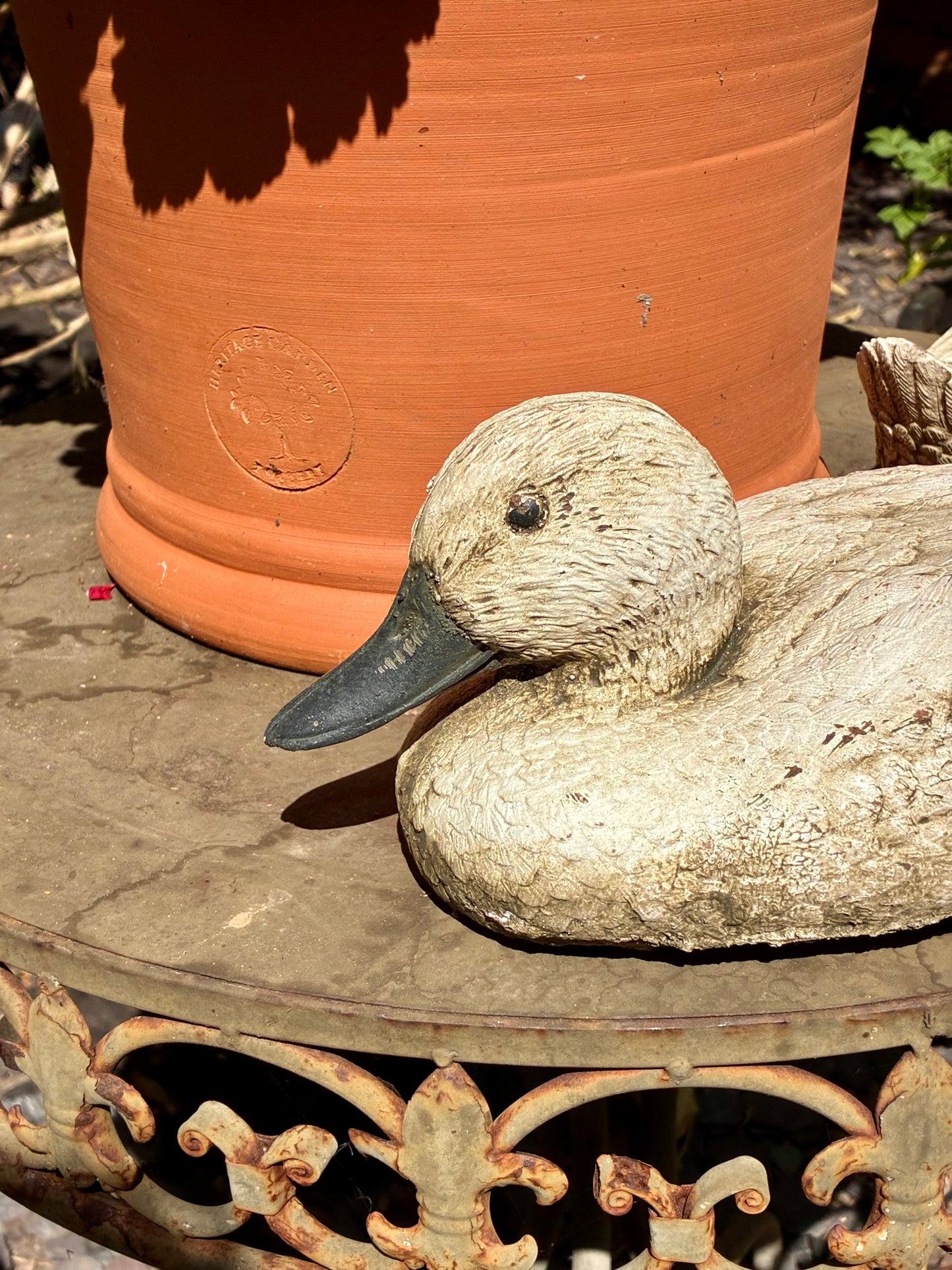 Mallard Duck Stone Sculpture | Handmade Wildlife Garden Ornament | UK