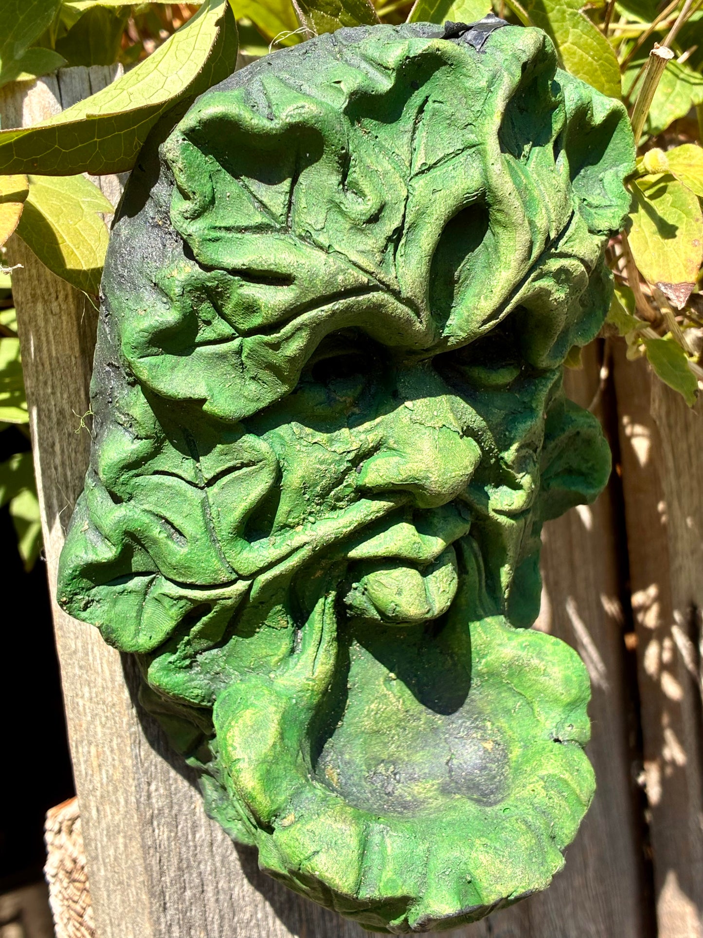 Green Man Bird Feeder | Handmade Terracotta | Garden Wildlife Ornament