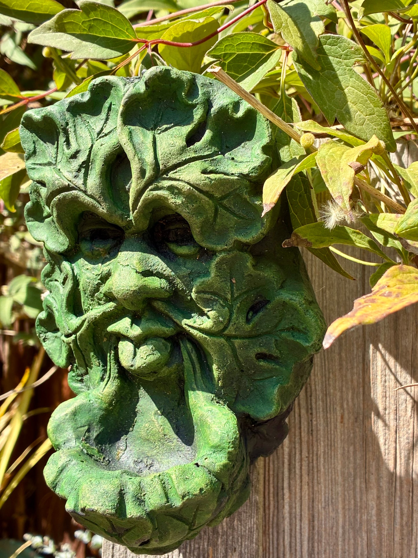 Green Man Bird Feeder | Handmade Terracotta | Garden Wildlife Ornament