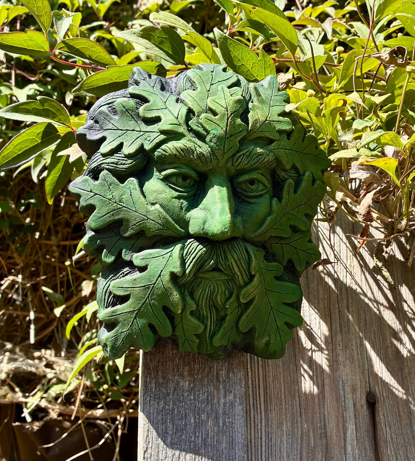 Green Man Wall Plaque | Handmade Terracotta | Medieval Gothic Garden Ornament