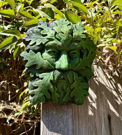 Green Man Wall Plaque | Handmade Terracotta | Medieval Gothic Garden Ornament