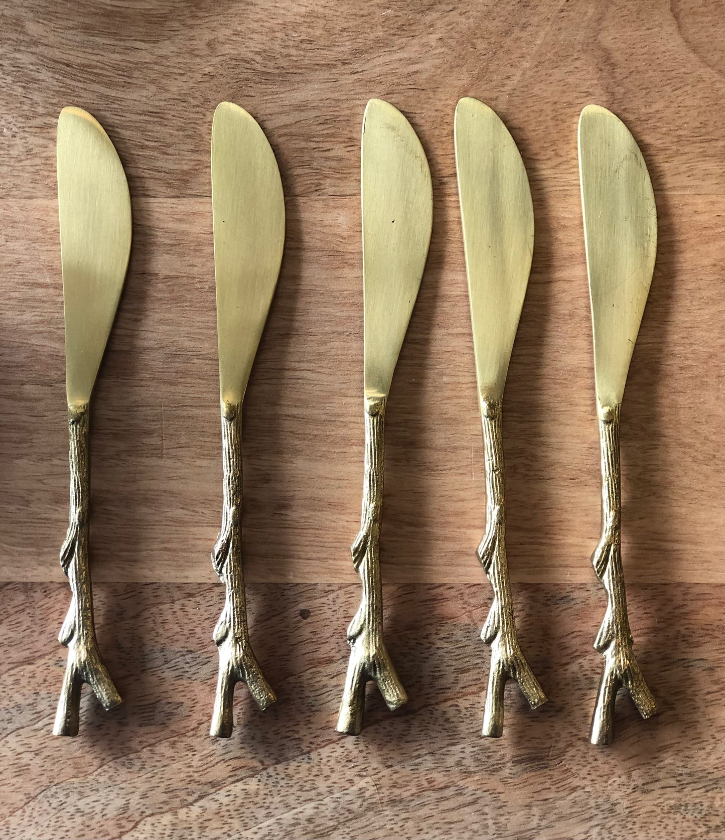 Brass twig shape handle butter knife