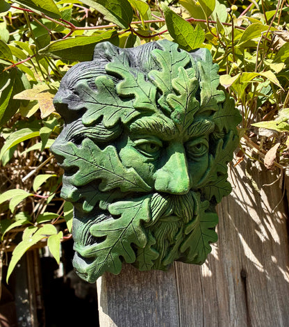 Green Man Wall Plaque | Handmade Terracotta | Medieval Gothic Garden Ornament