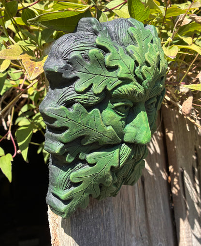 Green Man Wall Plaque | Handmade Terracotta | Medieval Gothic Garden Ornament