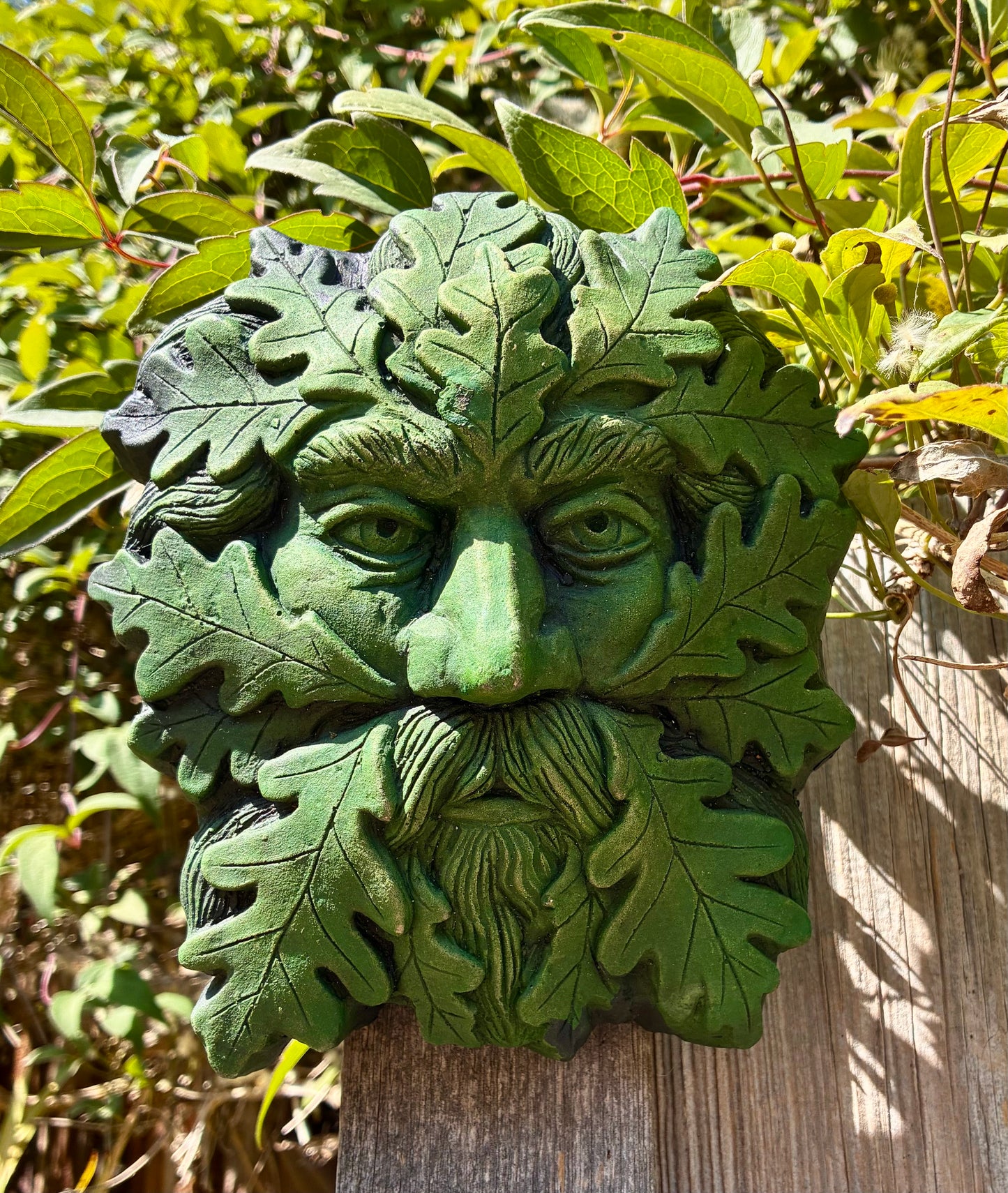 Green Man Wall Plaque | Handmade Terracotta | Medieval Gothic Garden Ornament