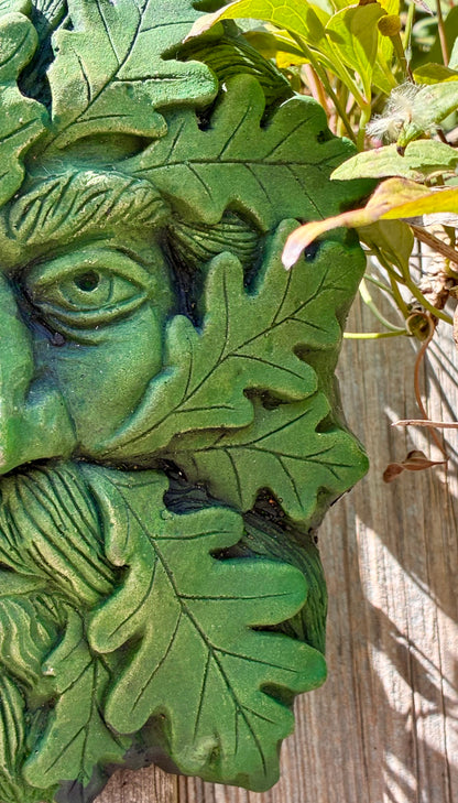 Green Man Wall Plaque | Handmade Terracotta | Medieval Gothic Garden Ornament