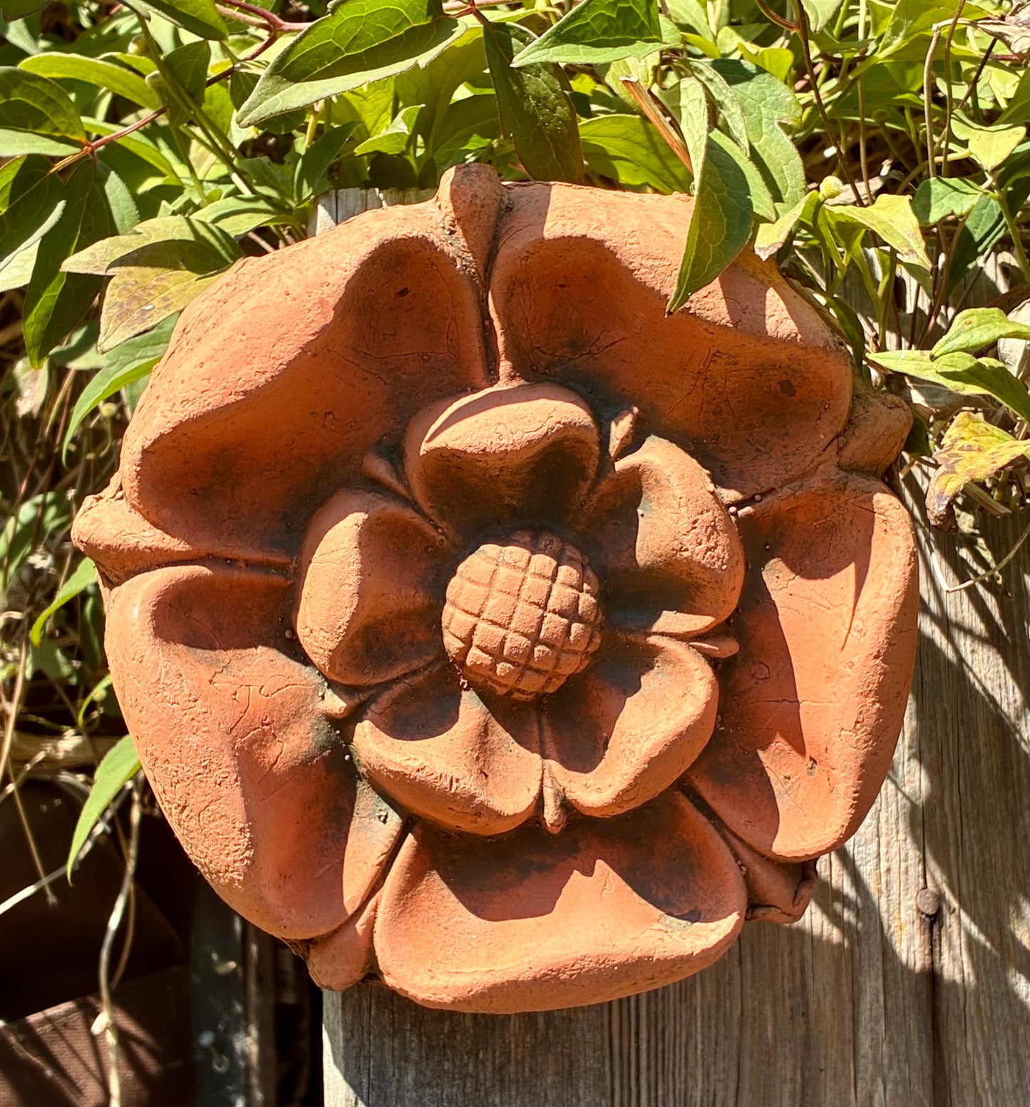 Tudor Rose Wall Plaque | Rose-Shaped | Handmade Terracotta | England's National Emblem