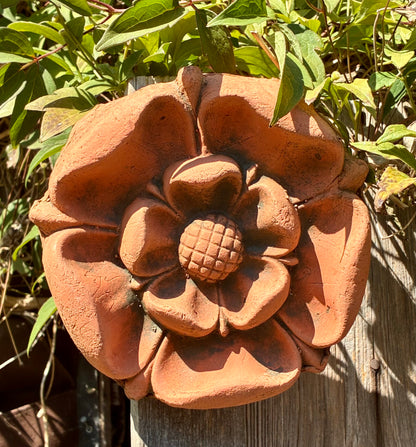 Tudor Rose Wall Plaque | Rose-Shaped | Handmade Terracotta | England's National Emblem
