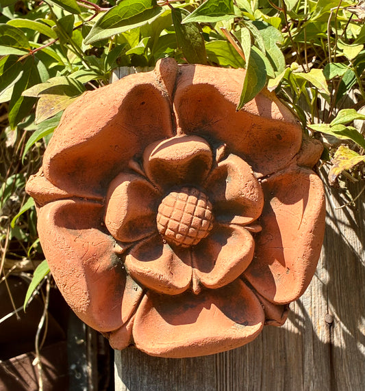 Tudor Rose Wall Plaque | Rose-Shaped | Handmade Terracotta | England's National Emblem