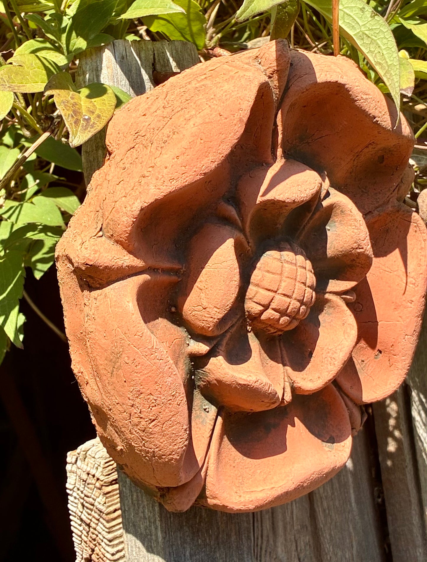 Tudor Rose Wall Plaque | Rose-Shaped | Handmade Terracotta | England's National Emblem