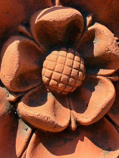 Tudor Rose Wall Plaque | Rose-Shaped | Handmade Terracotta | England's National Emblem