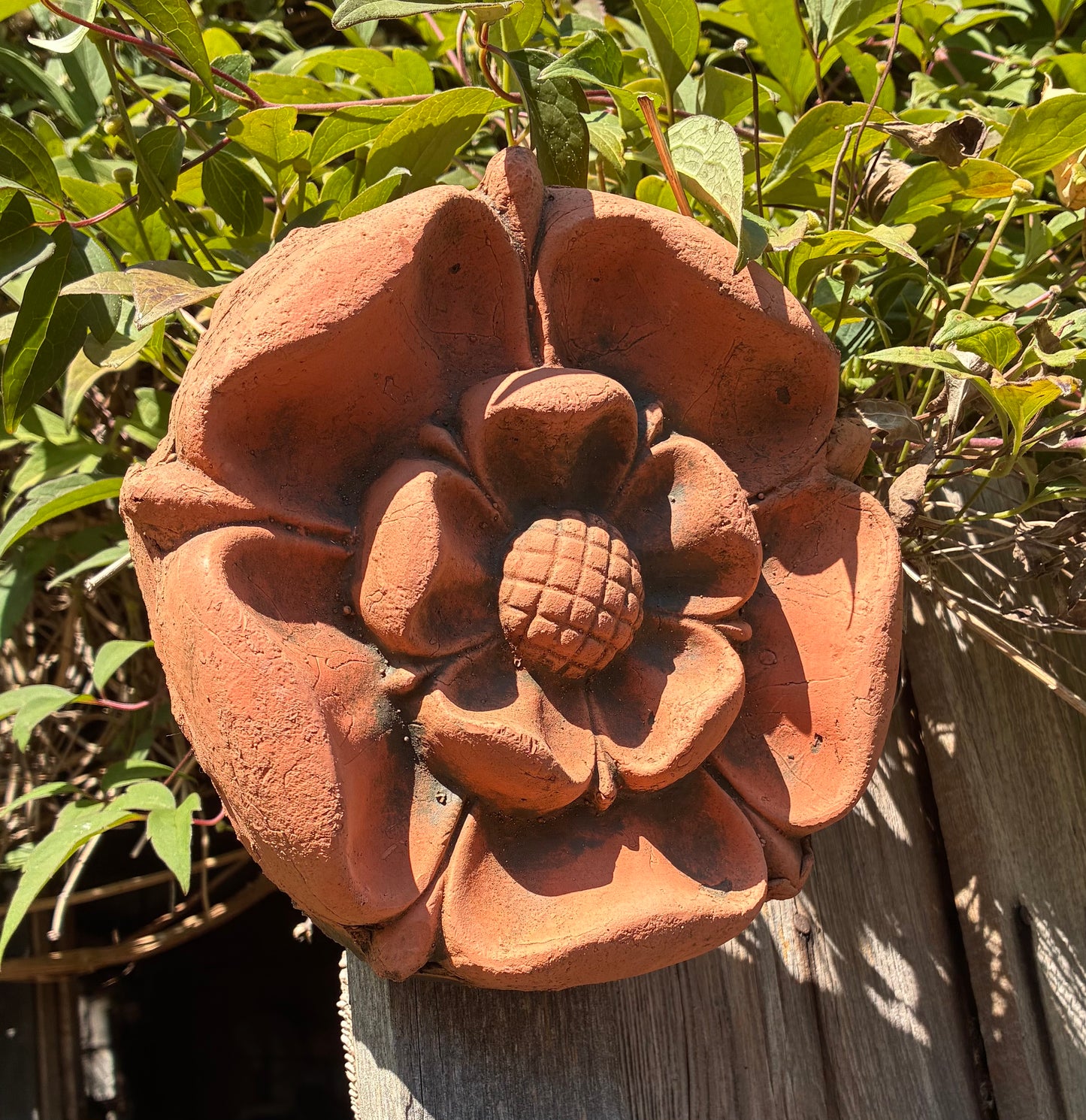 Tudor Rose Wall Plaque | Rose-Shaped | Handmade Terracotta | England's National Emblem