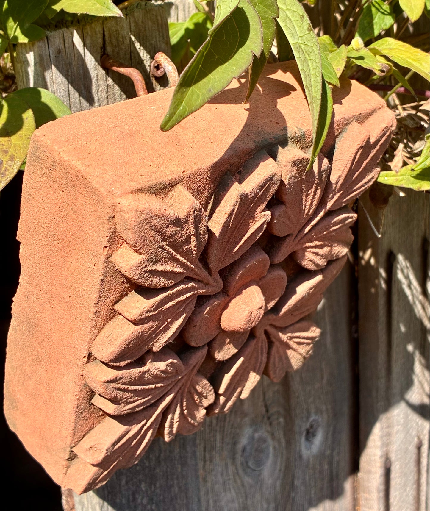 Flower & Leaf Wall Plaque | Handmade Terracotta | New Home & Gift Ornament