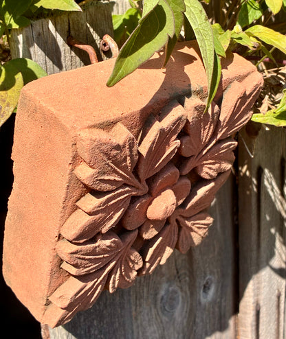 Flower & Leaf Wall Plaque | Handmade Terracotta | New Home & Gift Ornament
