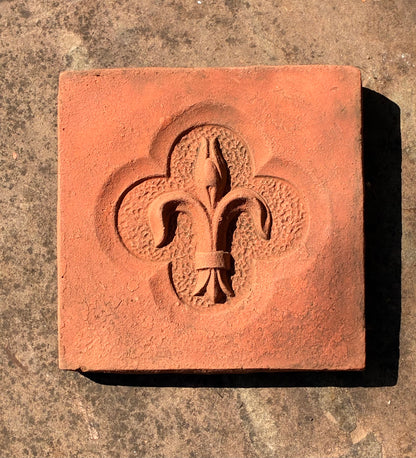 Fleur de Lys Wall Plaque | Handmade Terracotta | Stone Finish