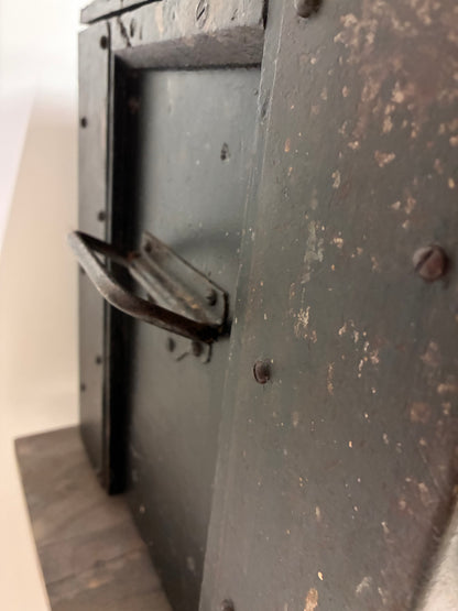 Vintage Wooden Trunk | Cadbury Maintenance Dept | Original Metal Handles | Authentic Industrial Storage