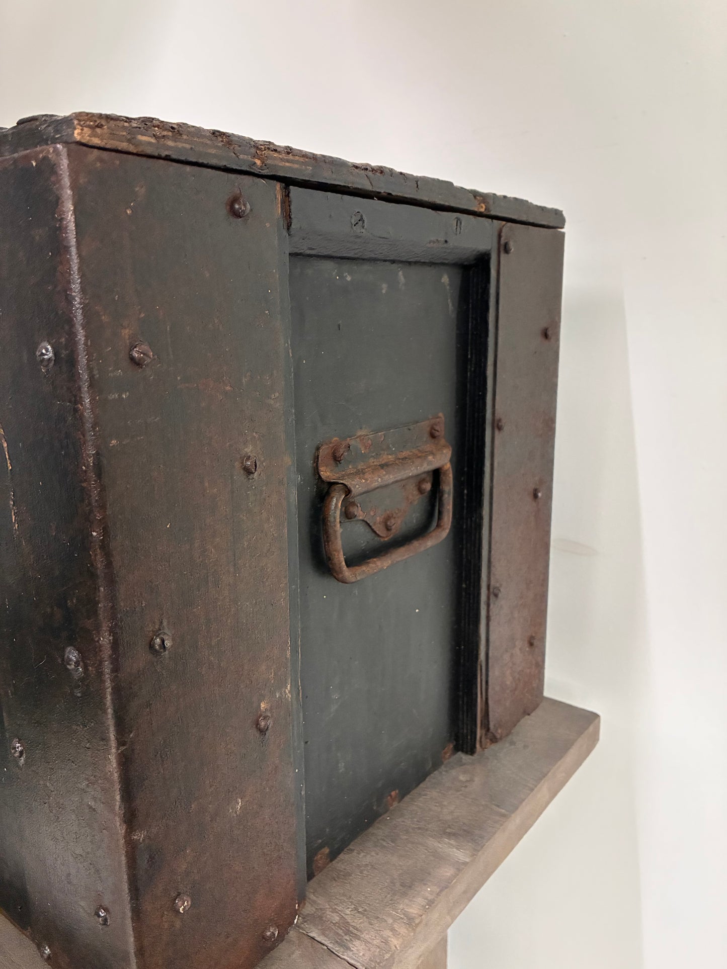 Vintage Wooden Trunk | Cadbury Maintenance Dept | Original Metal Handles | Authentic Industrial Storage