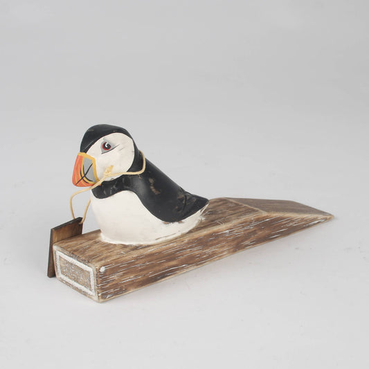 Puffin Doorstop – Hand Carved & Hand Painted
