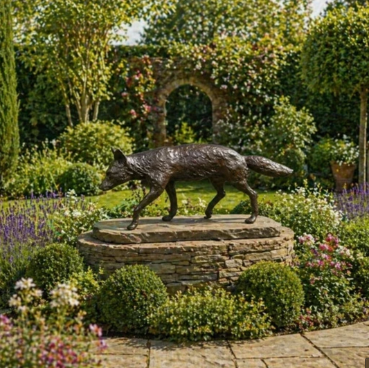 Bronze Walking Fox Sculpture | Lost Wax Cast | Elizabeth and Stevens Foundry