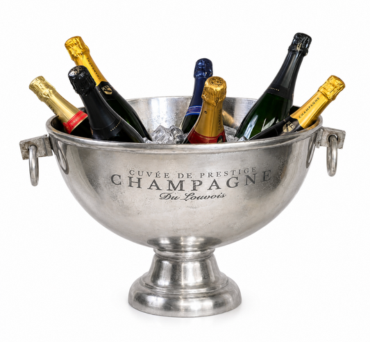 Large loop handle Wine & Champagne Cooler 10 bottles | Handcrafted Aluminium Wine Bath