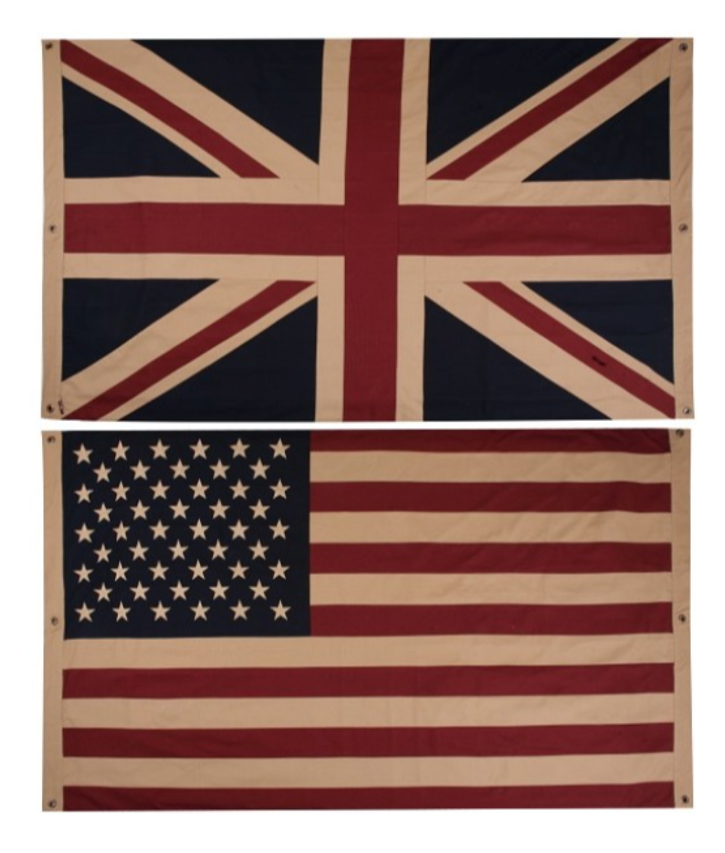 American and UK flag | reversible |Handmade Heavy Duck Cotton | Hang or Drape
