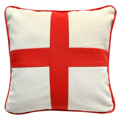 St George's Cross Cushion | Patchwork Cotton | Piped Edge | 30cm