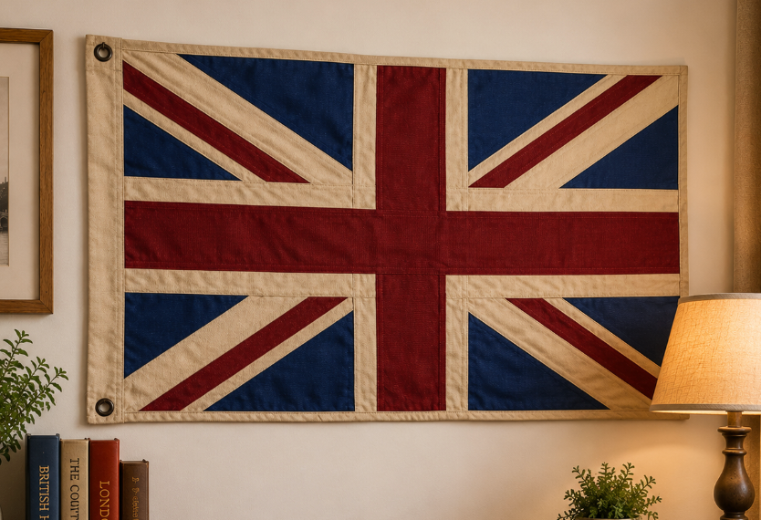 Small Union Jack Flag & Throw | Handmade Heavy Duck Canvas | Hang or Drape