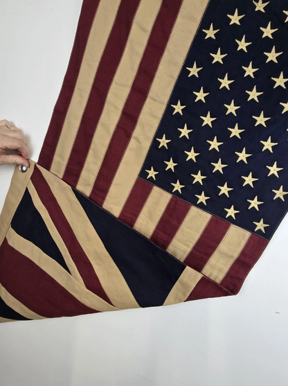 American and UK flag | reversible |Handmade Heavy Duck Cotton | Hang or Drape