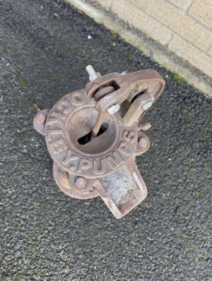 Grey Rusty Water Pump with Blockley Inscription