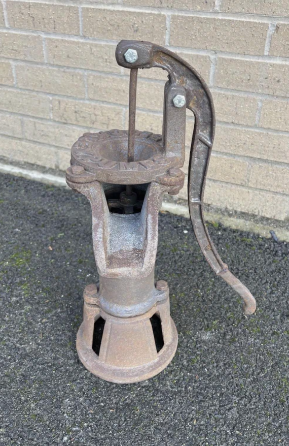 Grey Rusty Water Pump with Blockley Inscription