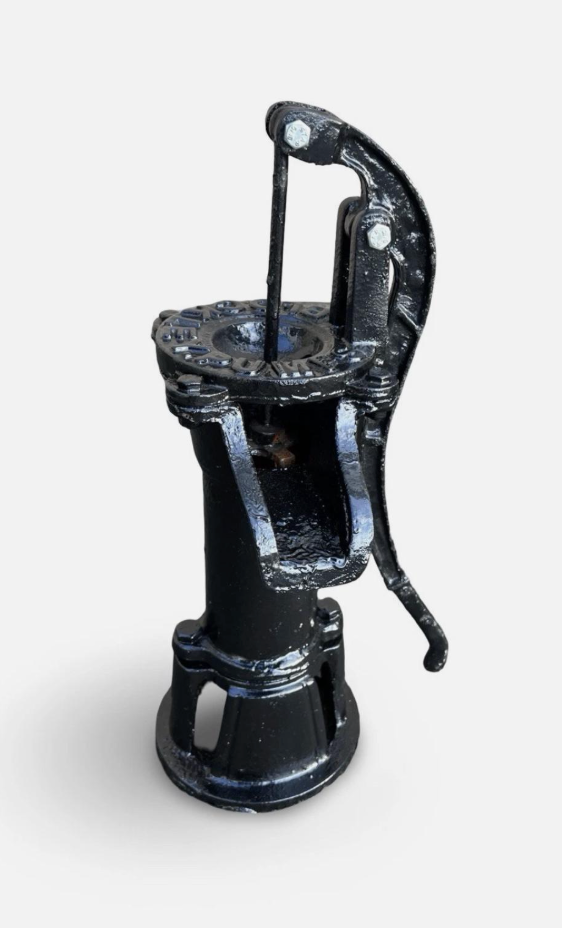 Black Rusty Water Pump with Blockley Inscription