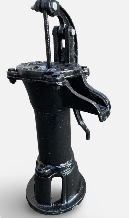 Black Rusty Water Pump with Blockley Inscription