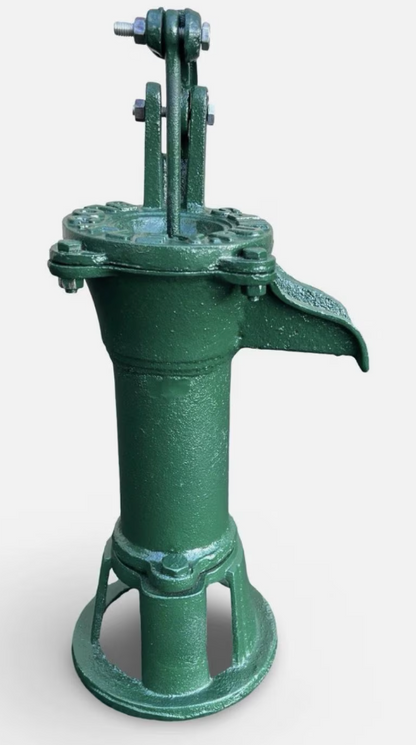 Green Rusty Water Pump with Blockley Inscription