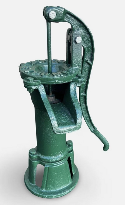Green Rusty Water Pump with Blockley Inscription