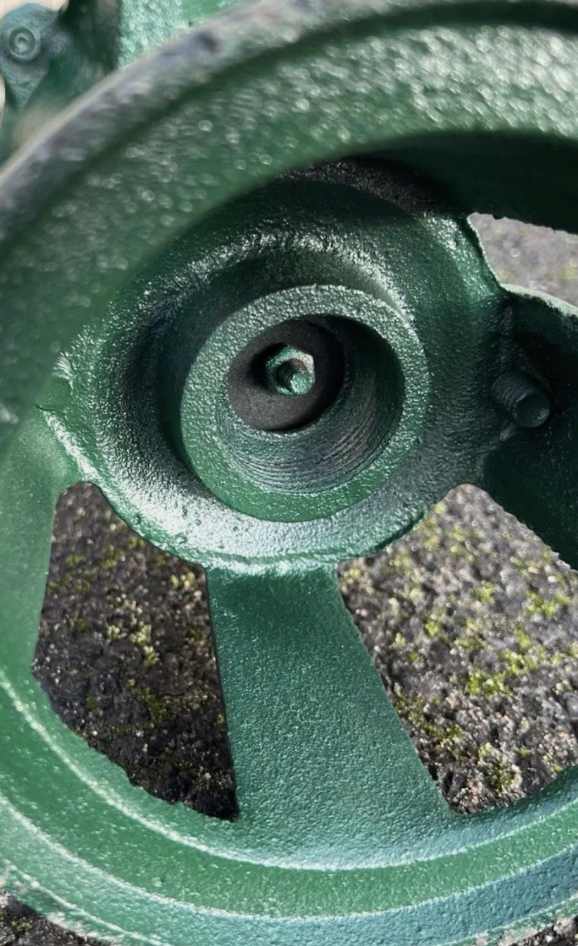 Green Rusty Water Pump with Blockley Inscription