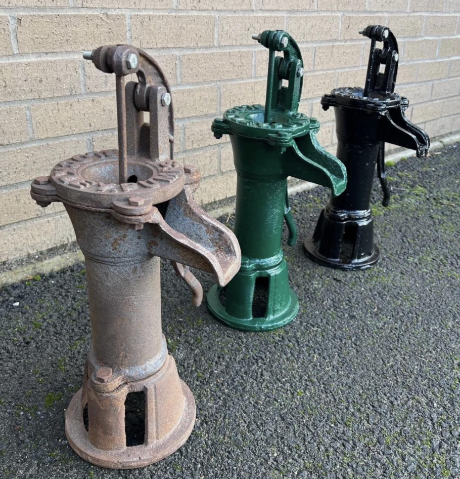 Green Rusty Water Pump with Blockley Inscription