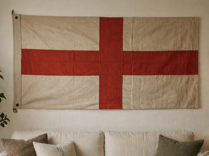 Large St George's Cross Flag & Throw | Handmade Heavy Cotton | Hang or Drape