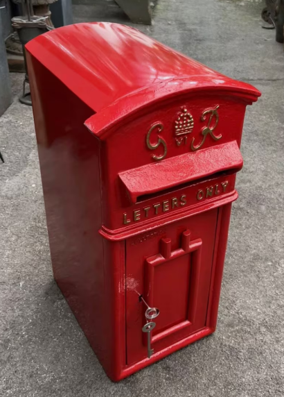 GR Vintage Post Box | King George VI | Cast Iron | Pillar Box Red