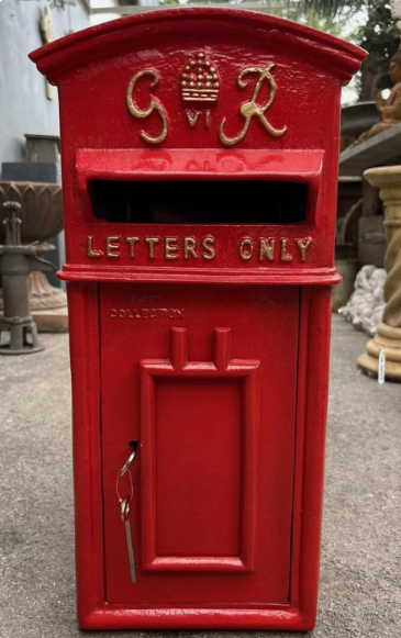 GR Vintage Post Box | King George VI | Cast Iron | Pillar Box Red
