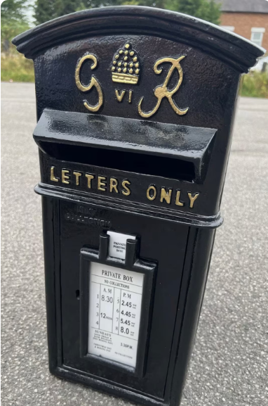 GR Vintage Post Box | King George VI | Cast Iron | Black