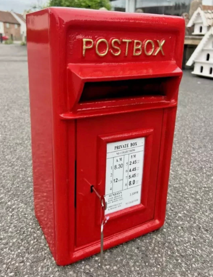 Wall Mounted Post Box - Red Cast Iron