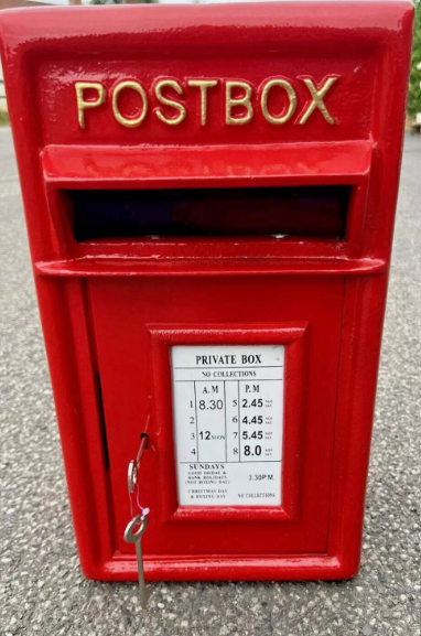 Wall Mounted Post Box - Red Cast Iron