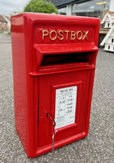 Wall Mounted Post Box - Red Cast Iron