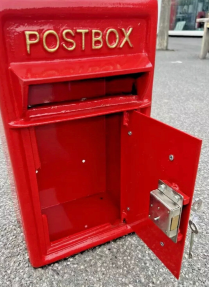 Wall Mounted Post Box - Red Cast Iron